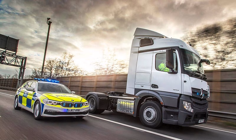 Police collar HGV drivers not wearing seatbelts